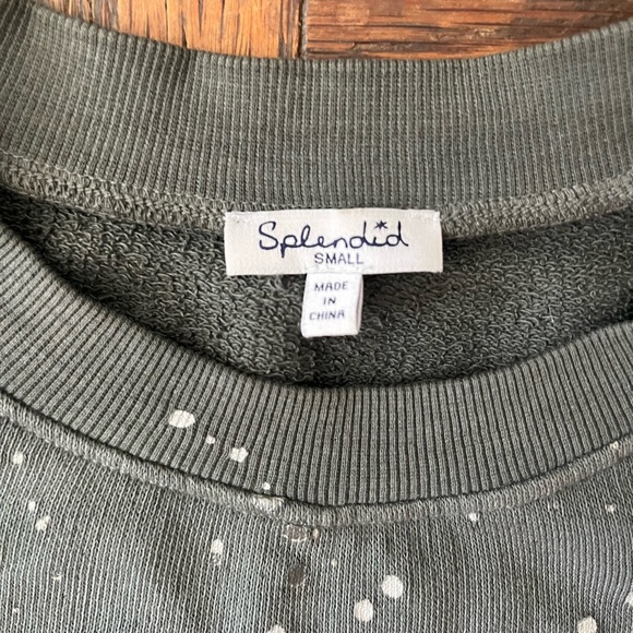 Splendid Paint Splatter Sweatshirt Grey ( Slightly Oversized) Womens Size Small - Picture 2 of 3